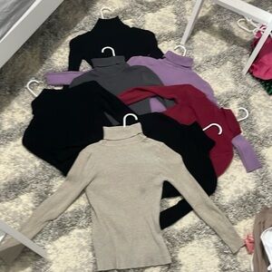 Turtle neck long sleeve shirts
